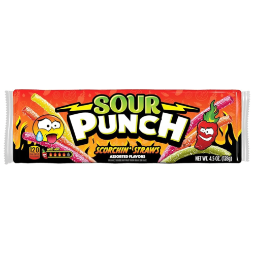 Sour Punch Scorchin' Straws