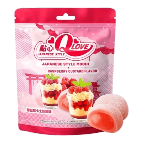 QLove Raspberry Custard Mochi